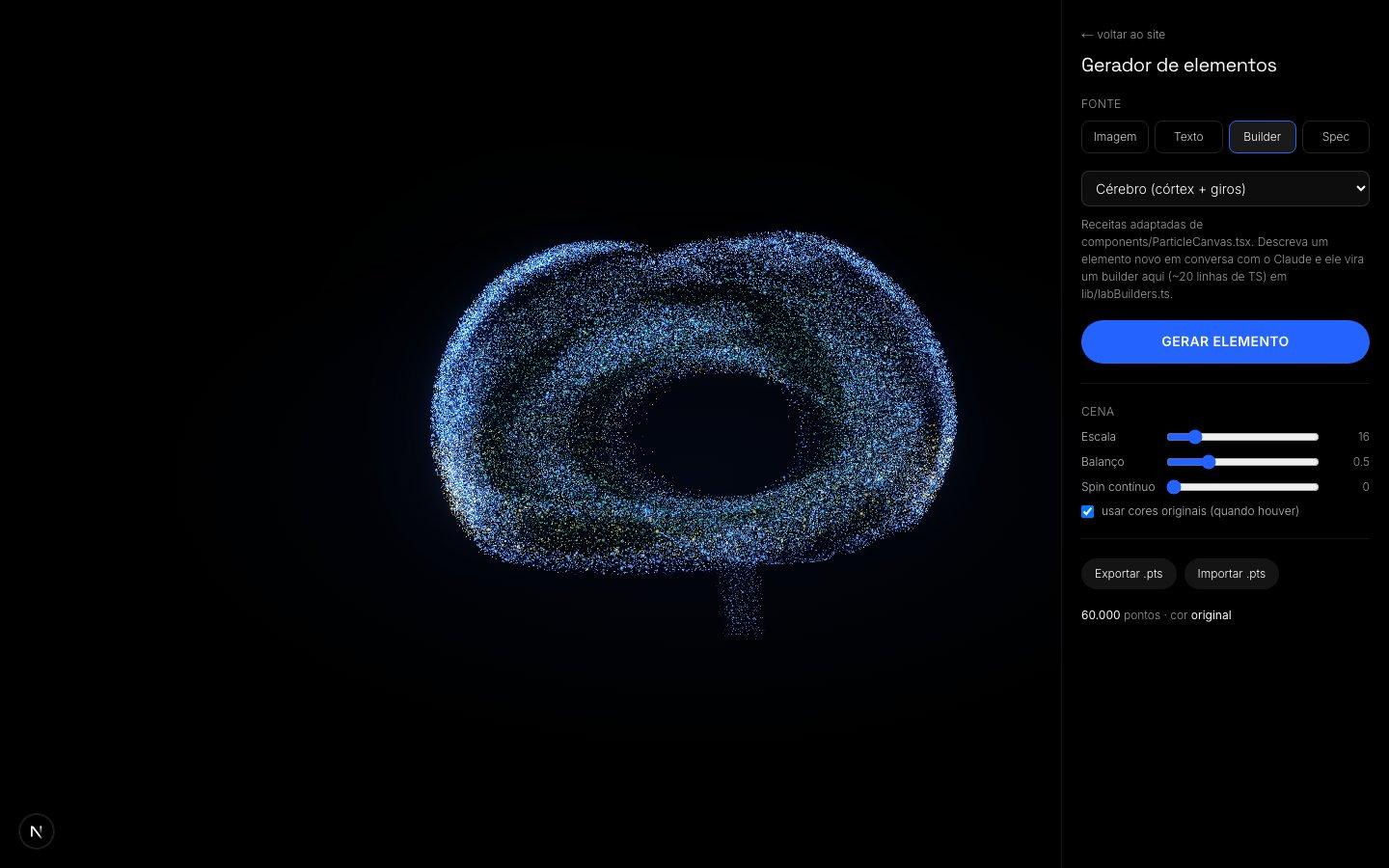 Miniatura do site Particle Lab